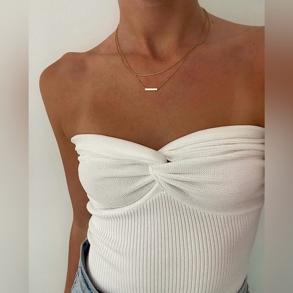 DISSH Tops - DISSH Anika Twisted Knit Top White Size US 10 NEW